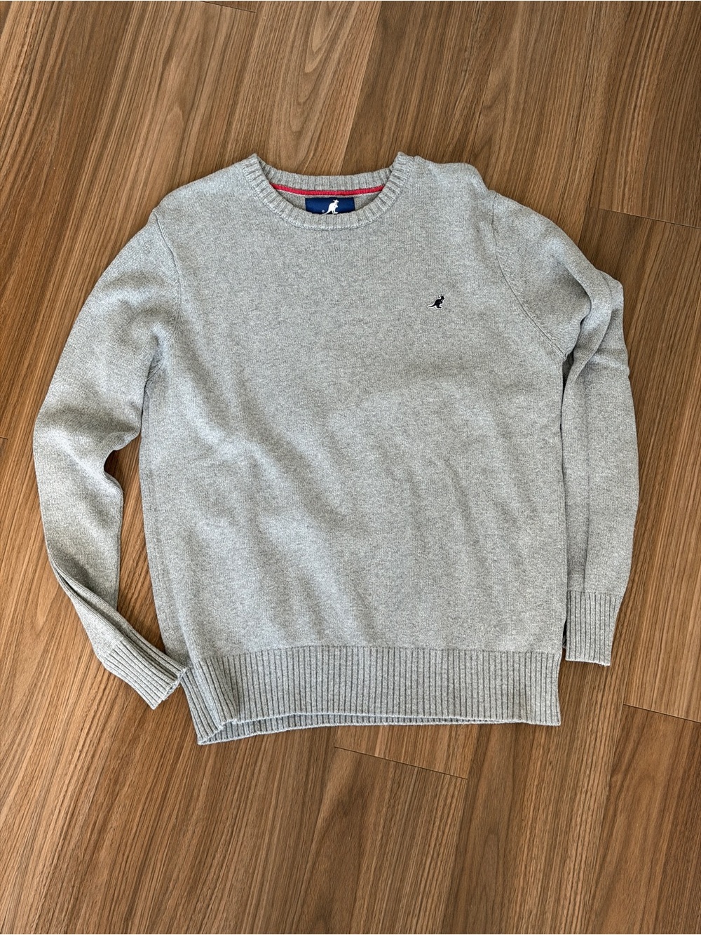 Kangol Light Gray Crewneck Sweater with Embroidered Logo